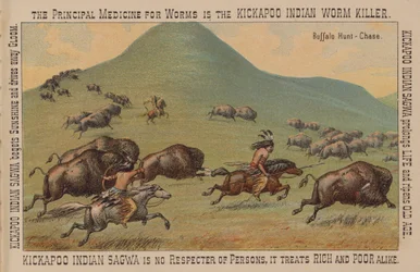Native Americans Hunting Buffalo on Horseback